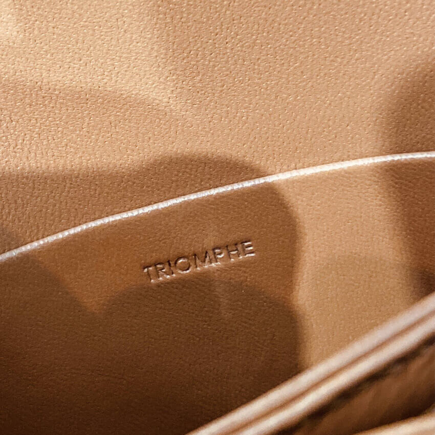 Celie Teen Triomphe Bag in Triomphe Textile and Calfskin 188882 Brown/Tan