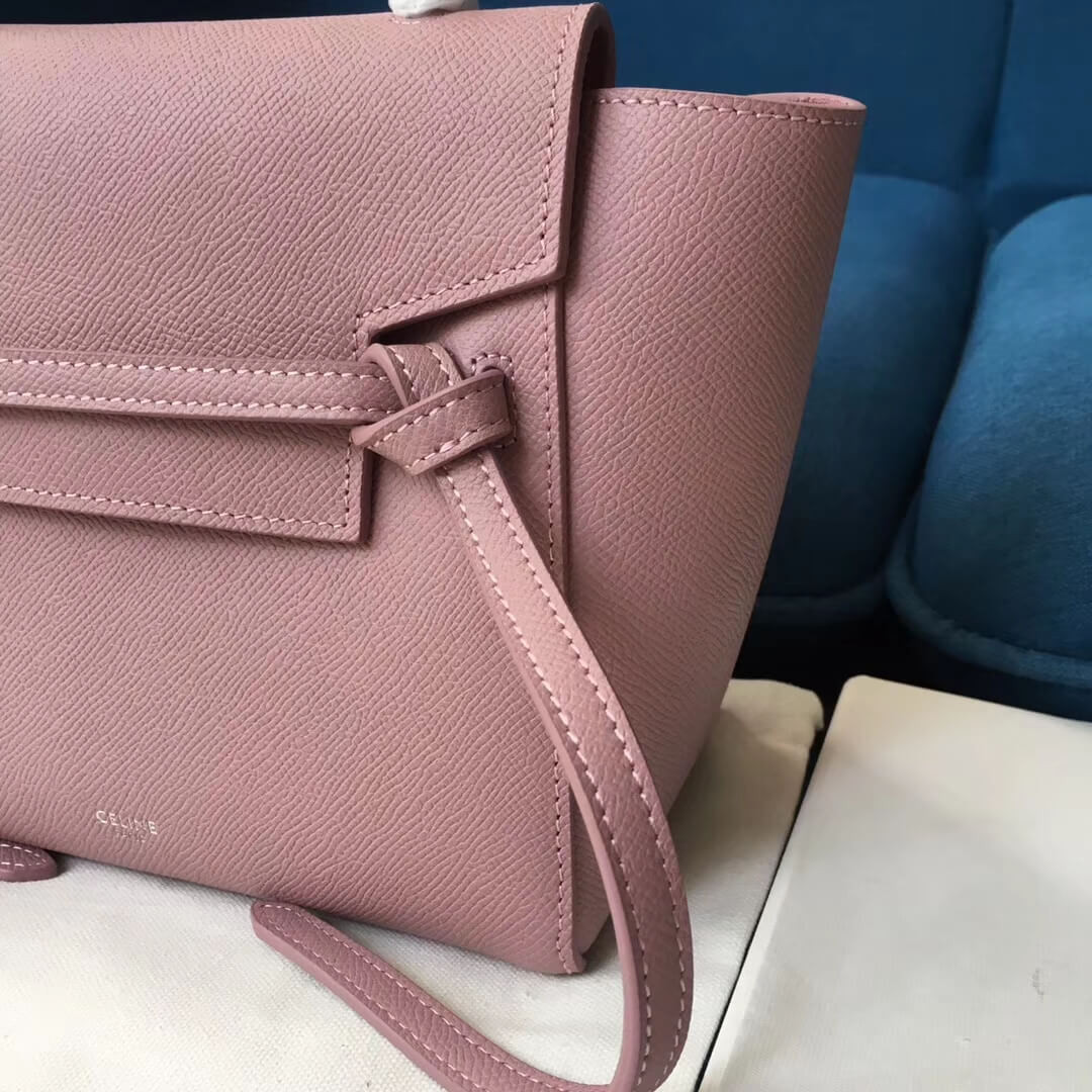 Celine Micro Belt Bag In Grained Calfskin 189153 Pink