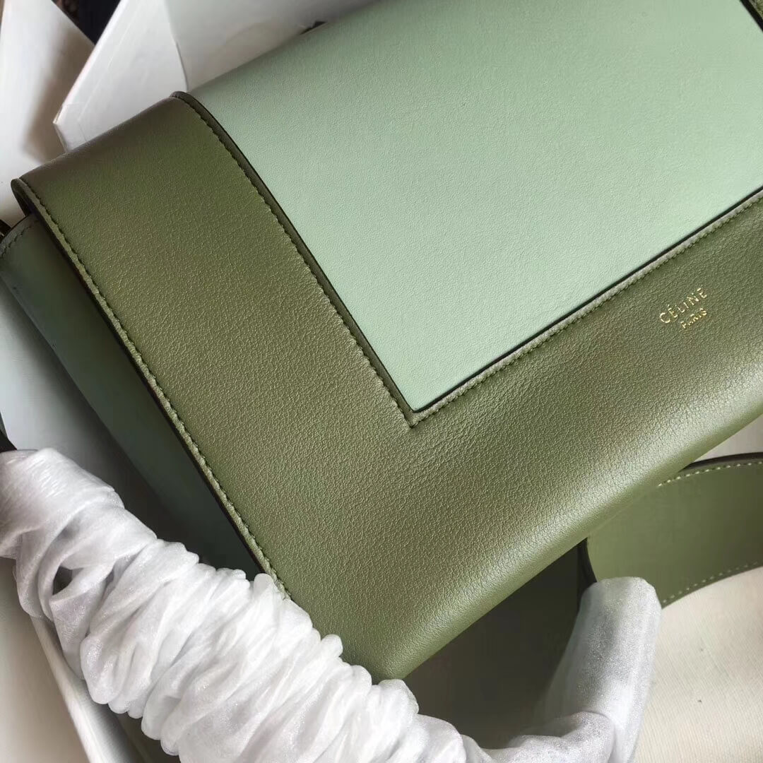 Celine Frame Medium Shoulder Bag 180263 Green/Light Green