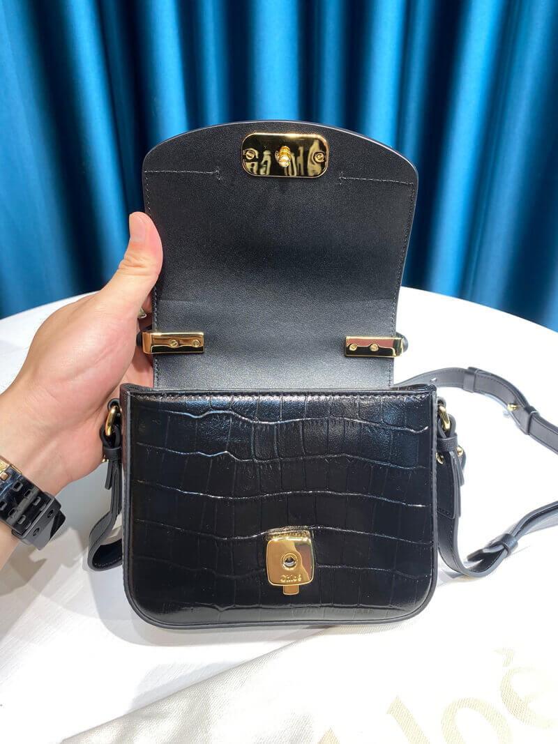Chloe C Mini Bag In Embossed Croco A873