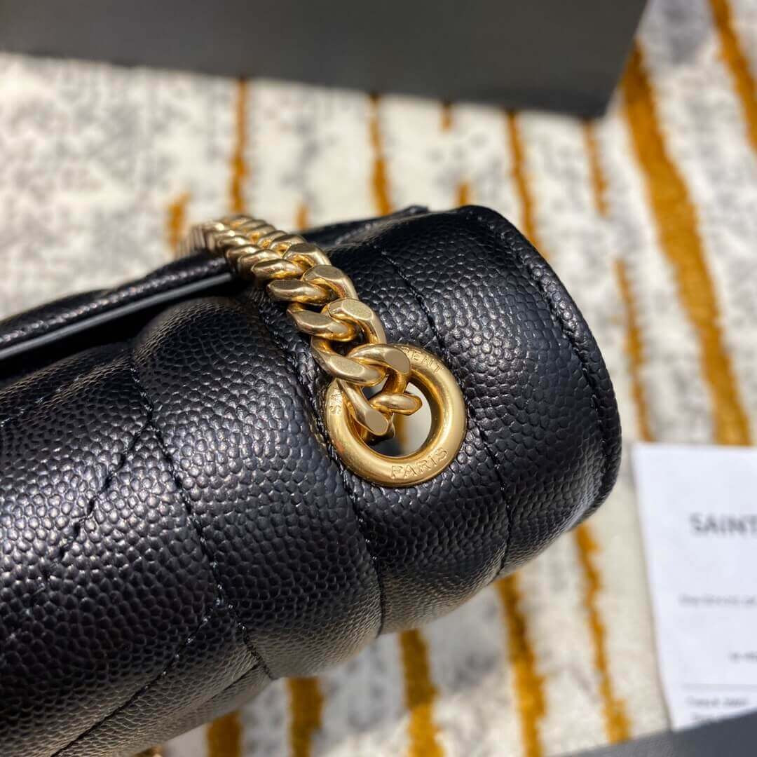 Saint Laurent Grain Leather Envelope Small Bag 526286 Black