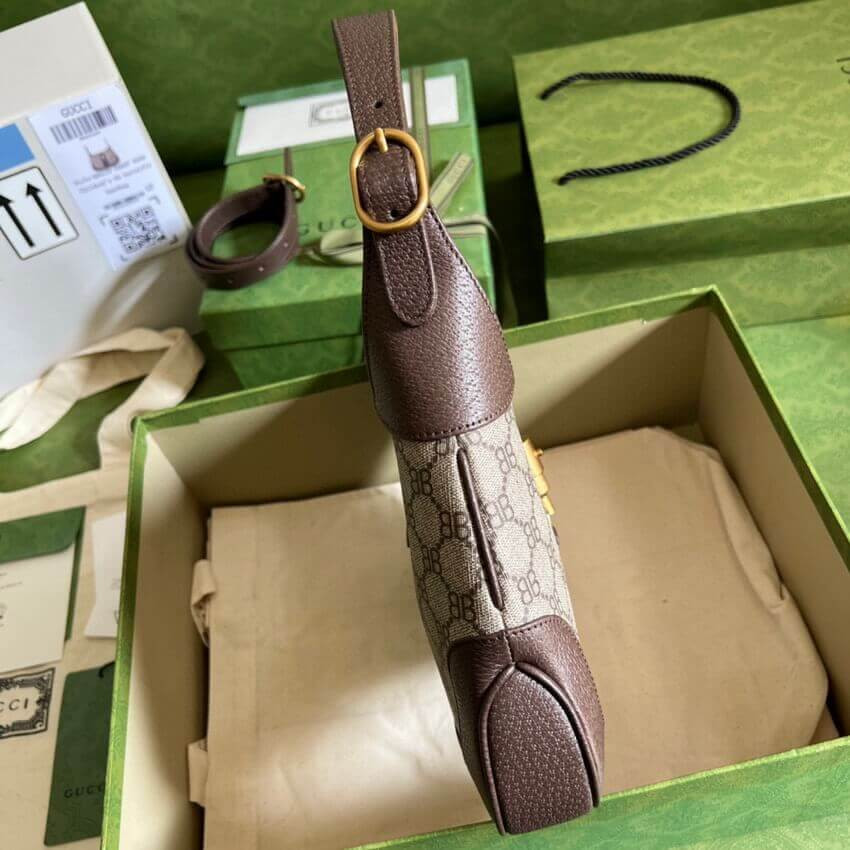 Gucci x Balenciaga Jackie 1961 Small Hobo Bag 680118 Coffee