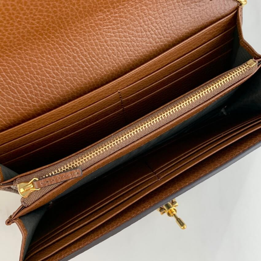 Gucci Jackie 1961 Chain Wallet 652681 in Blue Denim