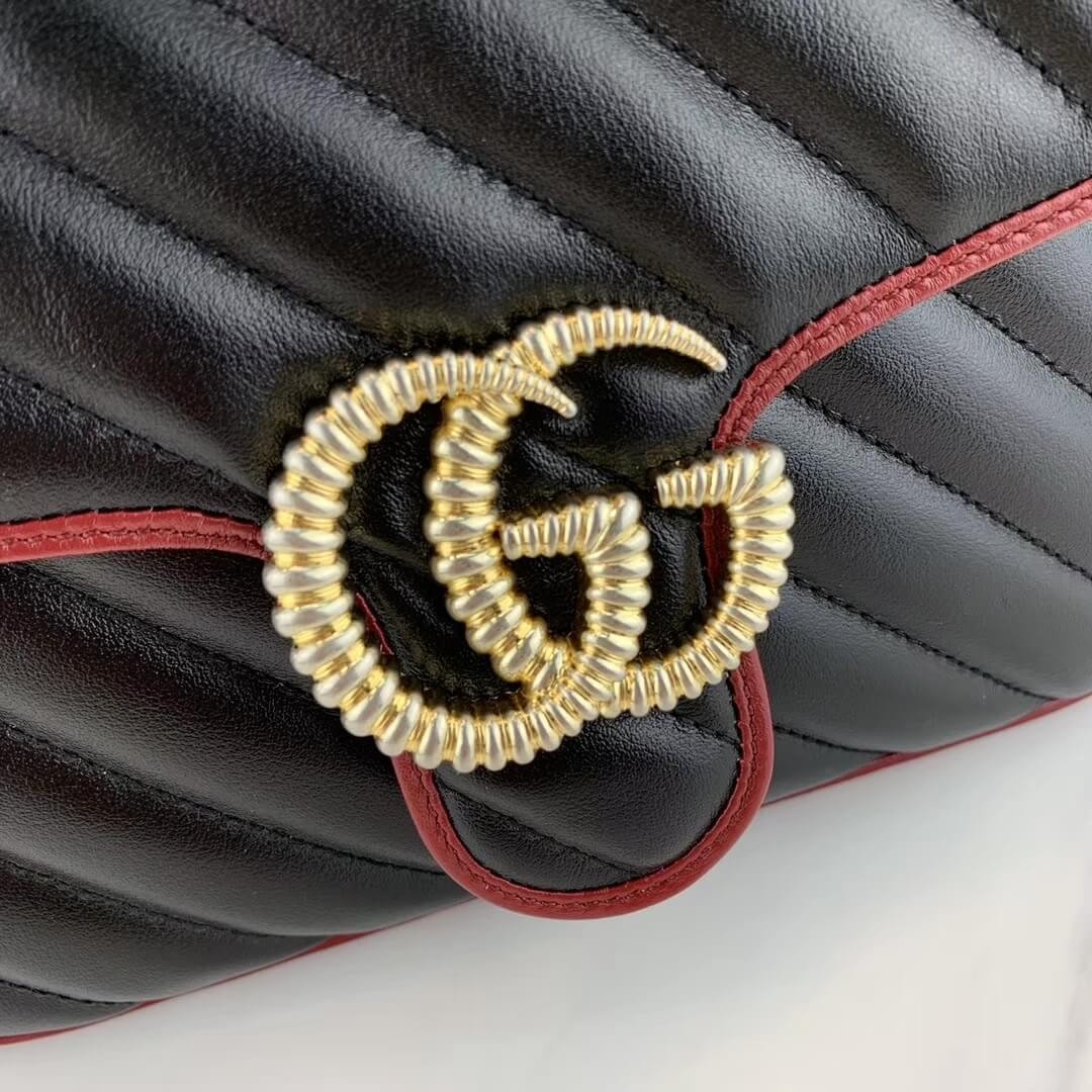 Gucci GG Marmont Mini Top Handle Bag 583571 Black