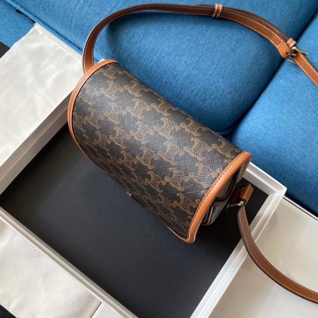 Celine Medium Folco Bag In Triomphe Canvas 191502