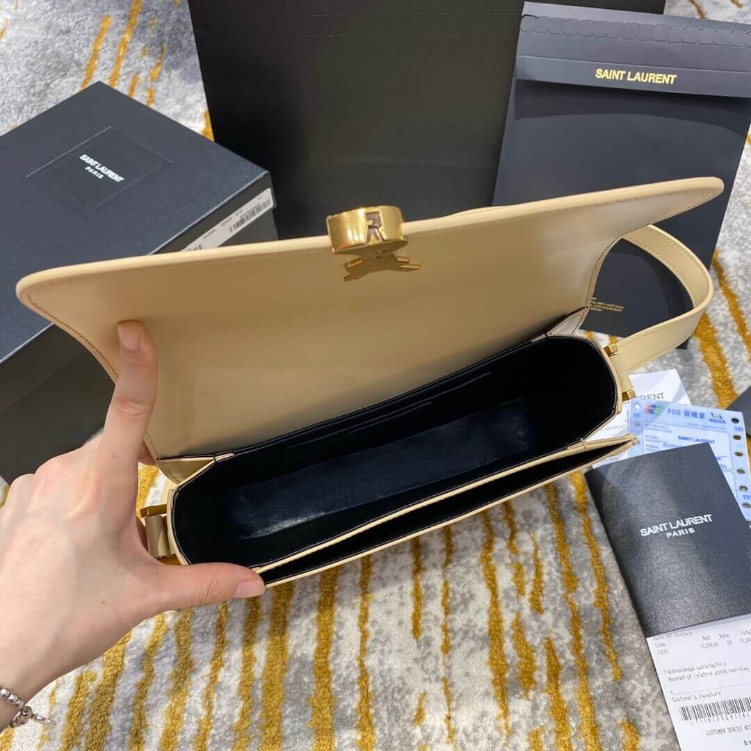 Saint Laurent YSL Solferino Medium Satchel In Box Leather 634305