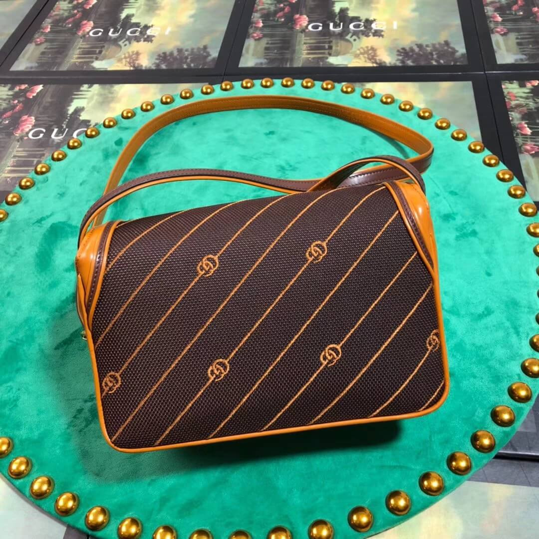 Gucci Calfskin Canvas Rajah Shoulder Bag 424224