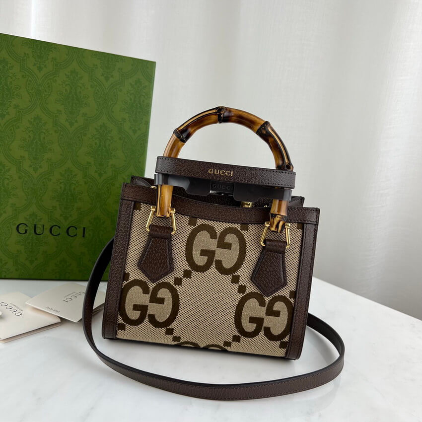 Gucci Diana Jumbo GG Mini Tote Bag 655661 Brown