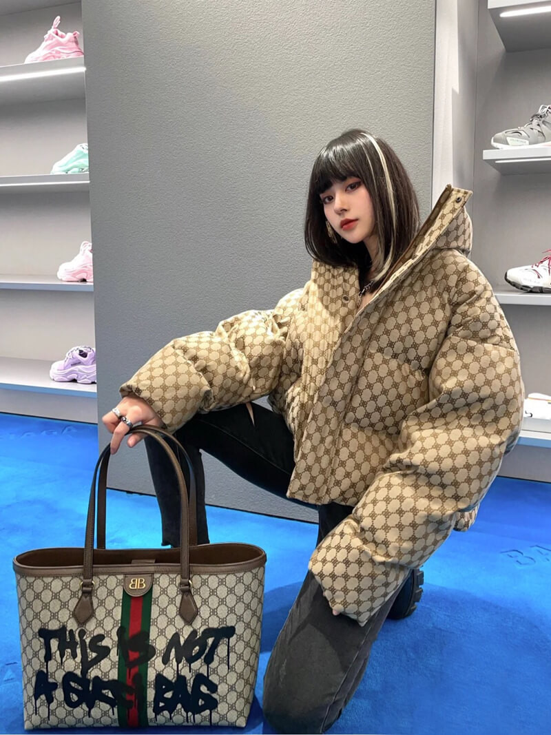 Balenciaga x Gucci Hacker Graffiti Medium Tote Bag 680125