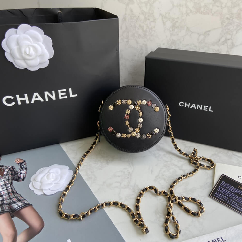 Chanel Studded CC Detail Round Bag AS1180