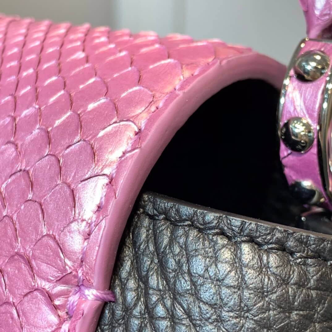 Louis Vuitton Taurillon Leather and Ayers Snakeskin Capucines Mini M55914