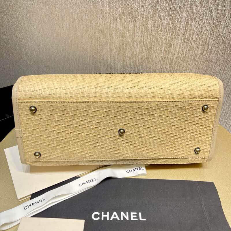 Chanel 21S Deauville Woven Chain Leather Large Shopping Bag A66941