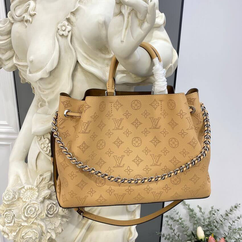Louis Vuitton Mahina Calf Leather Bella Tote M59655 Arizona Brown