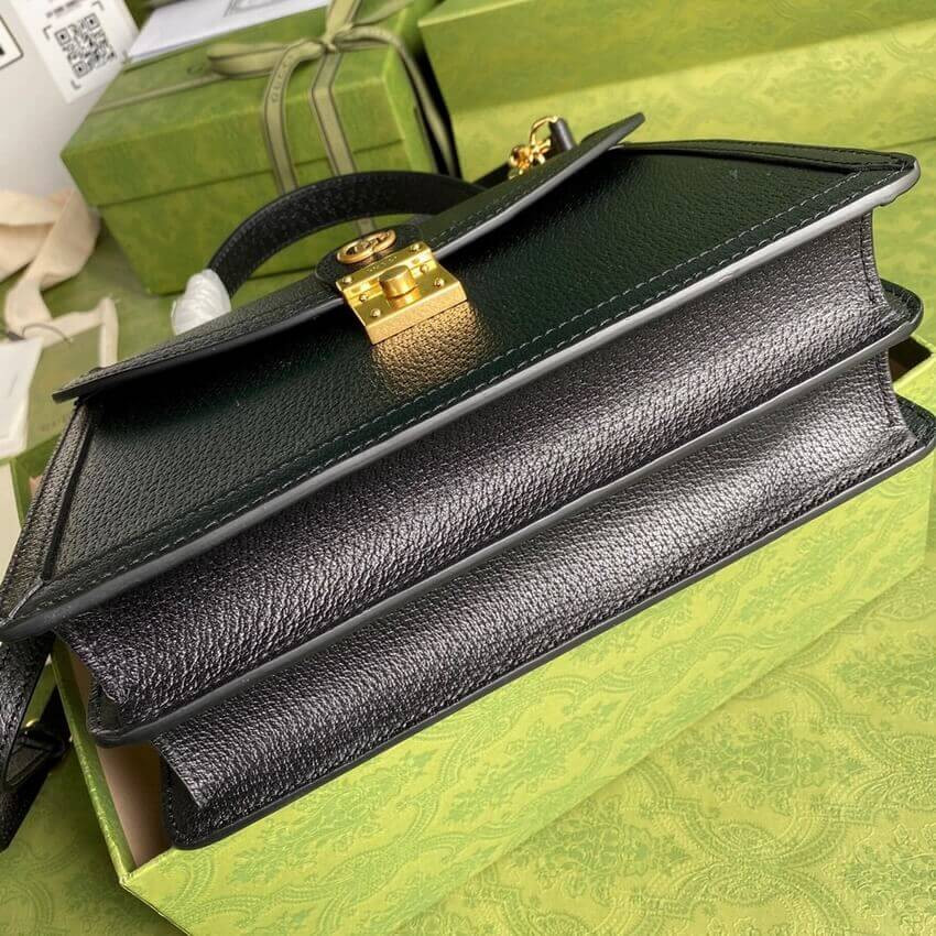 Gucci Ophidia Leather Small Top Handle Bag With Web 651055