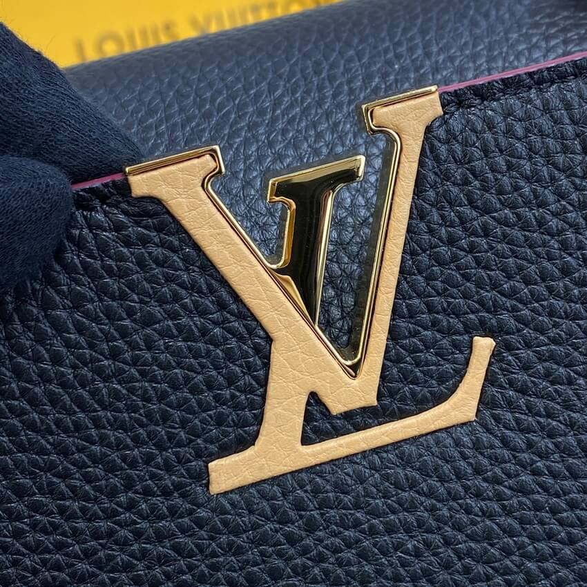 Louis Vuitton Capucines MM M58608 Black/Arizona Beige