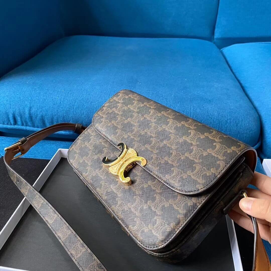 Celine Medium Triomphe Bag In Triomphe Canvas 187362