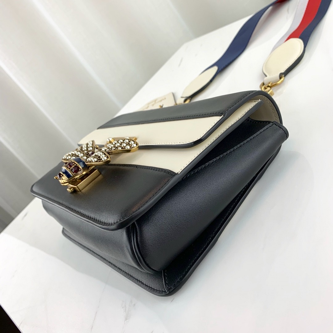 Gucci Queen Margaret Shoulder Bag 476542 Black/White