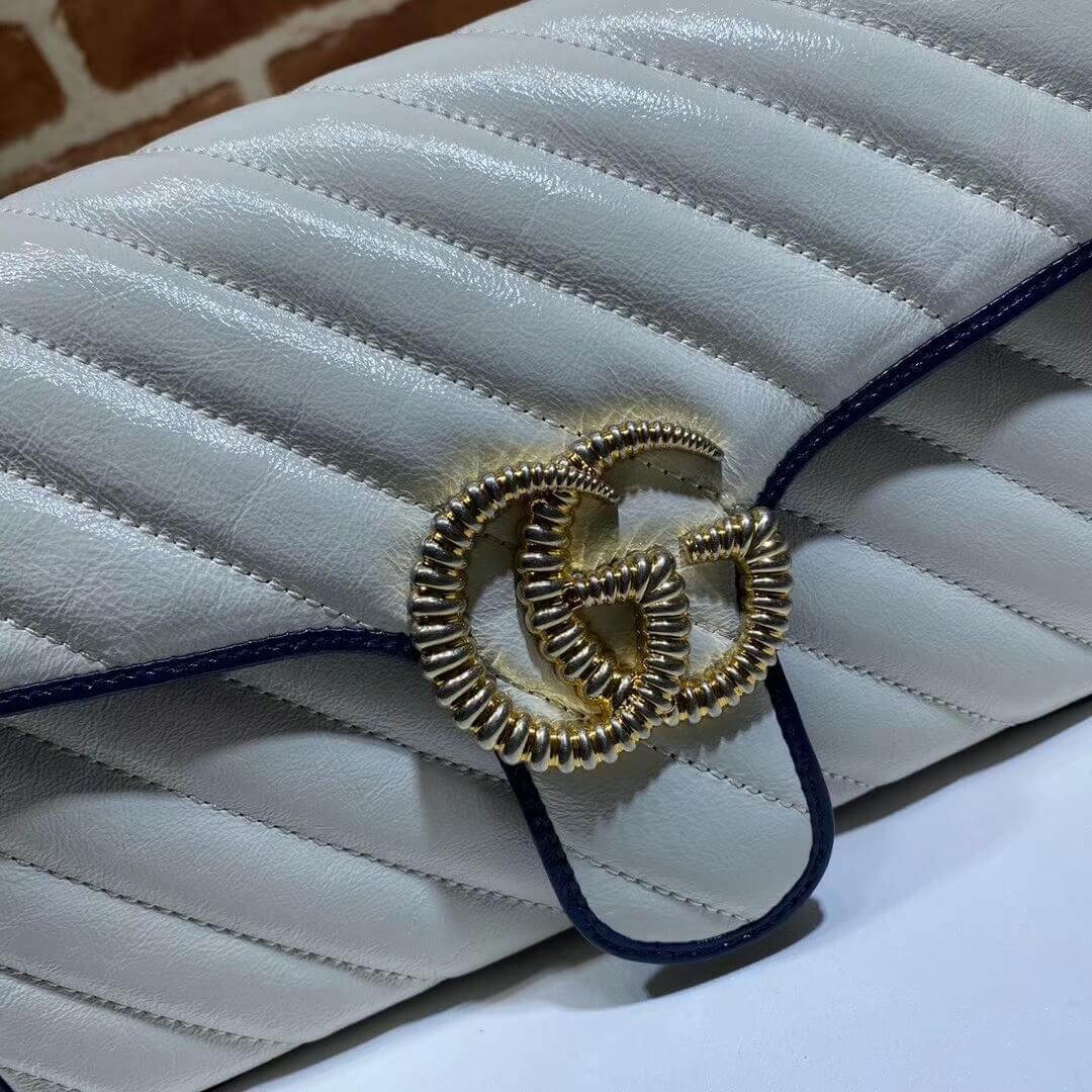 Gucci GG Marmont Small Shoulder Bag 443497 White