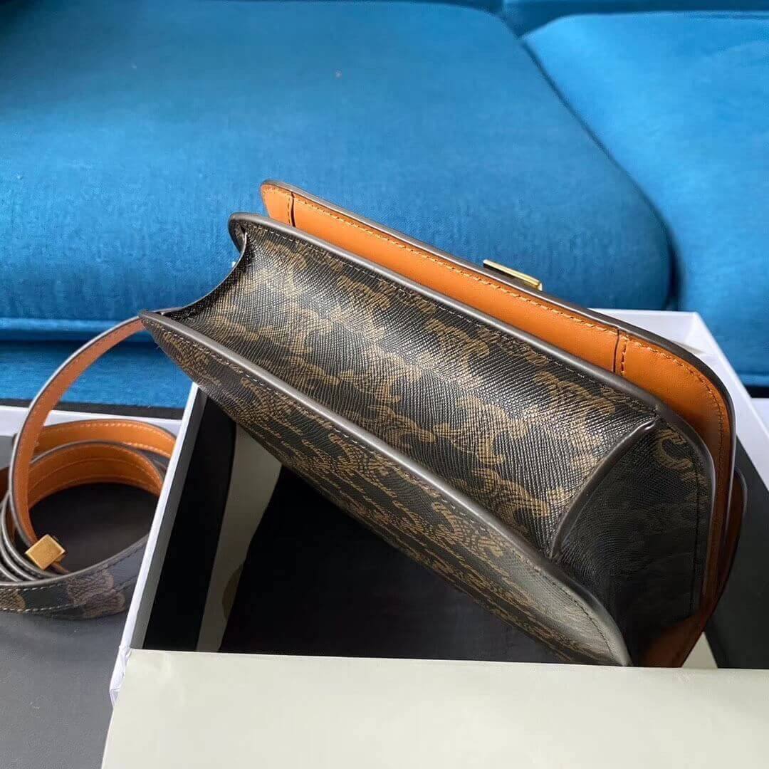 Celine Small Classic Bag In Triomphe Canvas 189183