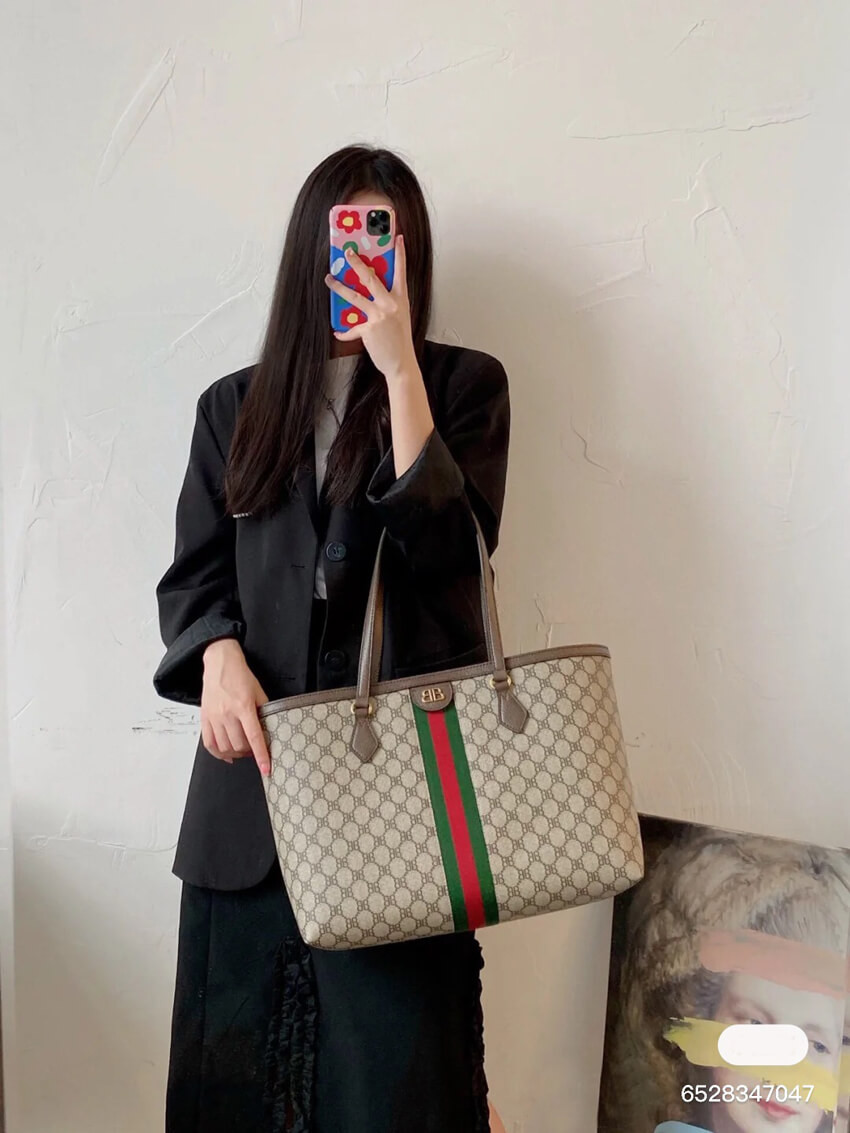 Balenciaga x Gucci Hacker Medium Tote Bag 680125 Beige