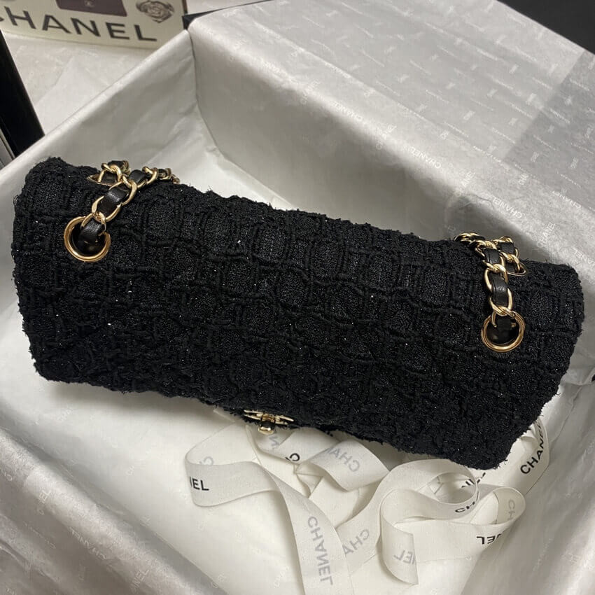 Chanel  Classic Flap Bag in Black Tweed 1112
