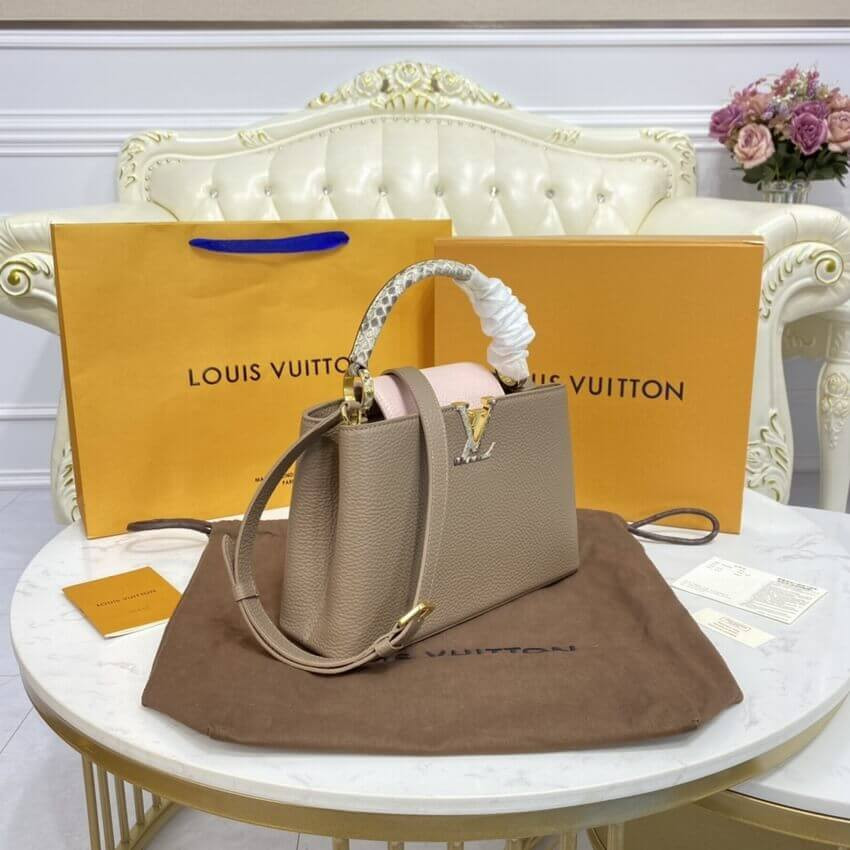 Louis Vuitton Taurillon Leather and Python Capucines BB M57539