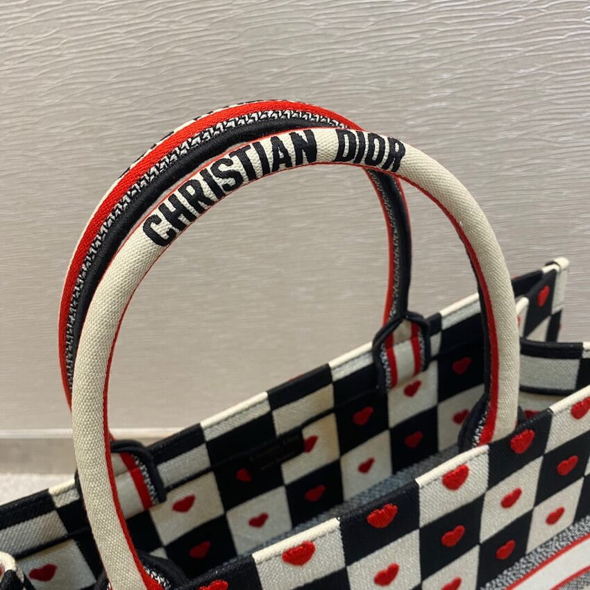 Christian Dior Dioramour Book Tote D-Chess Heart Embroidery M1286