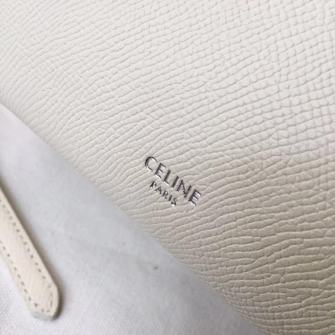 Celine Micro Belt Bag In Grained Calfskin 189153 White