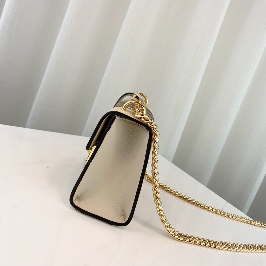 Gucci Padlock Snakeskin Small Shoulder Bag 432182 White