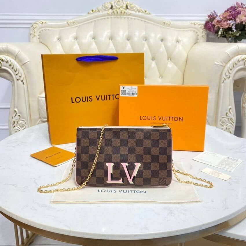 Louis Vuitton Damier Ebene Double Zip Pochette N60254
