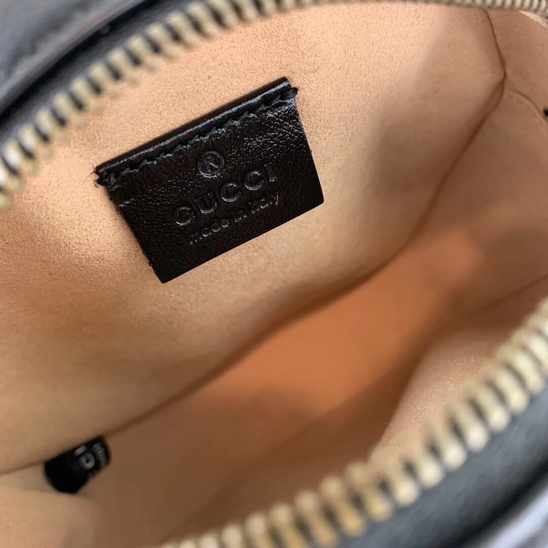 Gucci GG Marmont Mini Round Shoulder Bag 550154 Black