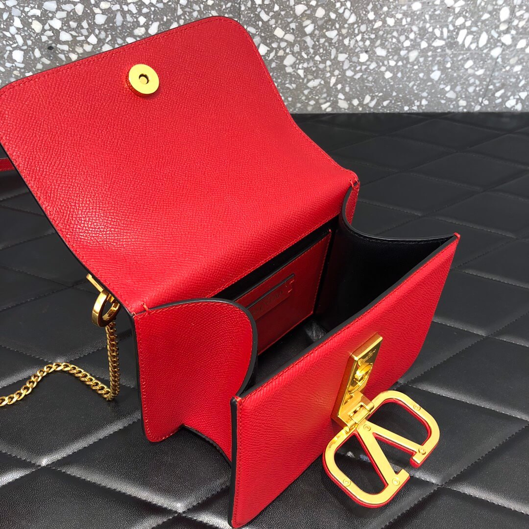 Valentino Small Vsling Shiny Calfskin Shoulder Bag 0021