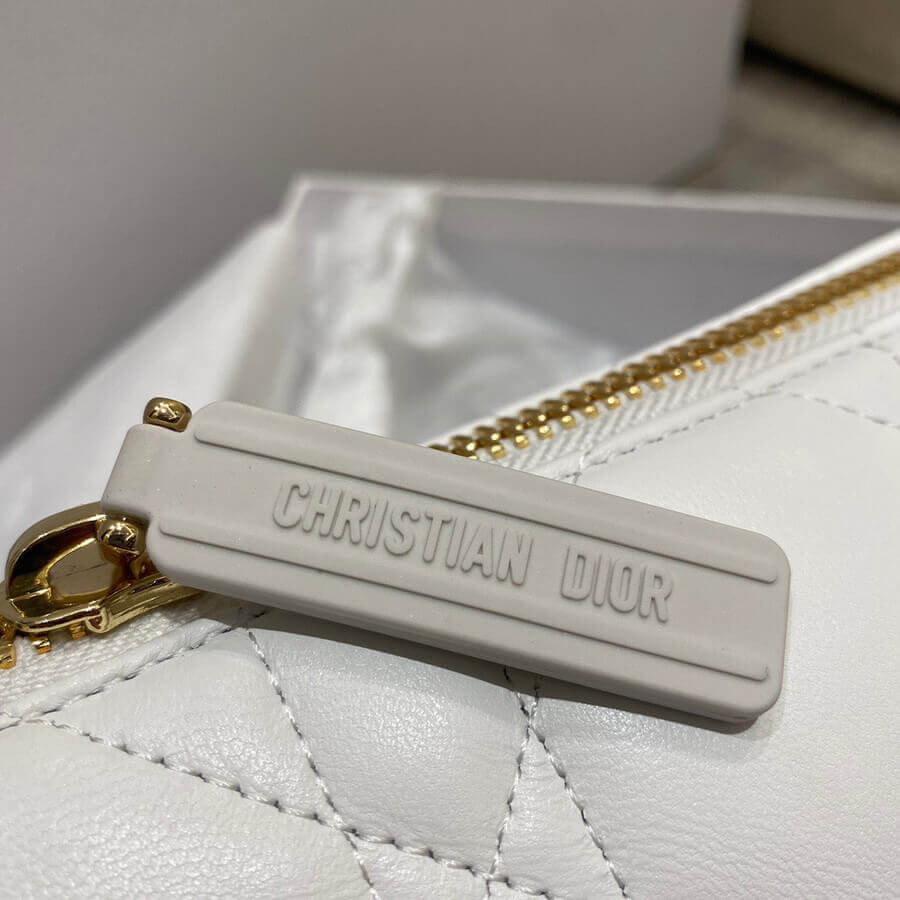 Christian Dior Medium Vibe Hobo Bag M7201 White Cannage Lambskin