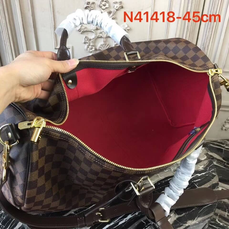 Louis Vuitton Damier Ebene Canvas Keepall Bandouliere 45 N41428