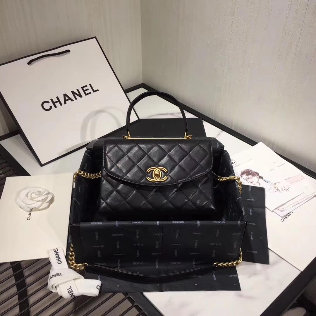 Chanel Flap Bag With Top Handle AS1174