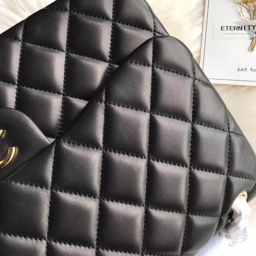 Chanel Lambskin 30cm Classic Flap Bag A1113 Black