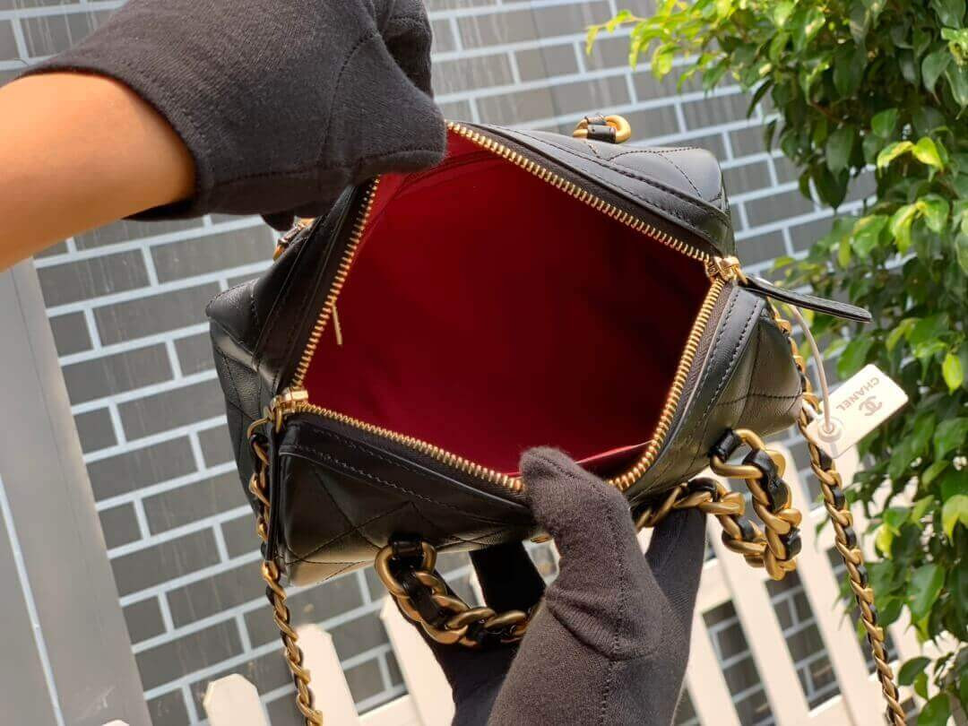 Chanel Shiny Lambskin Small Bowling Bag AS1899