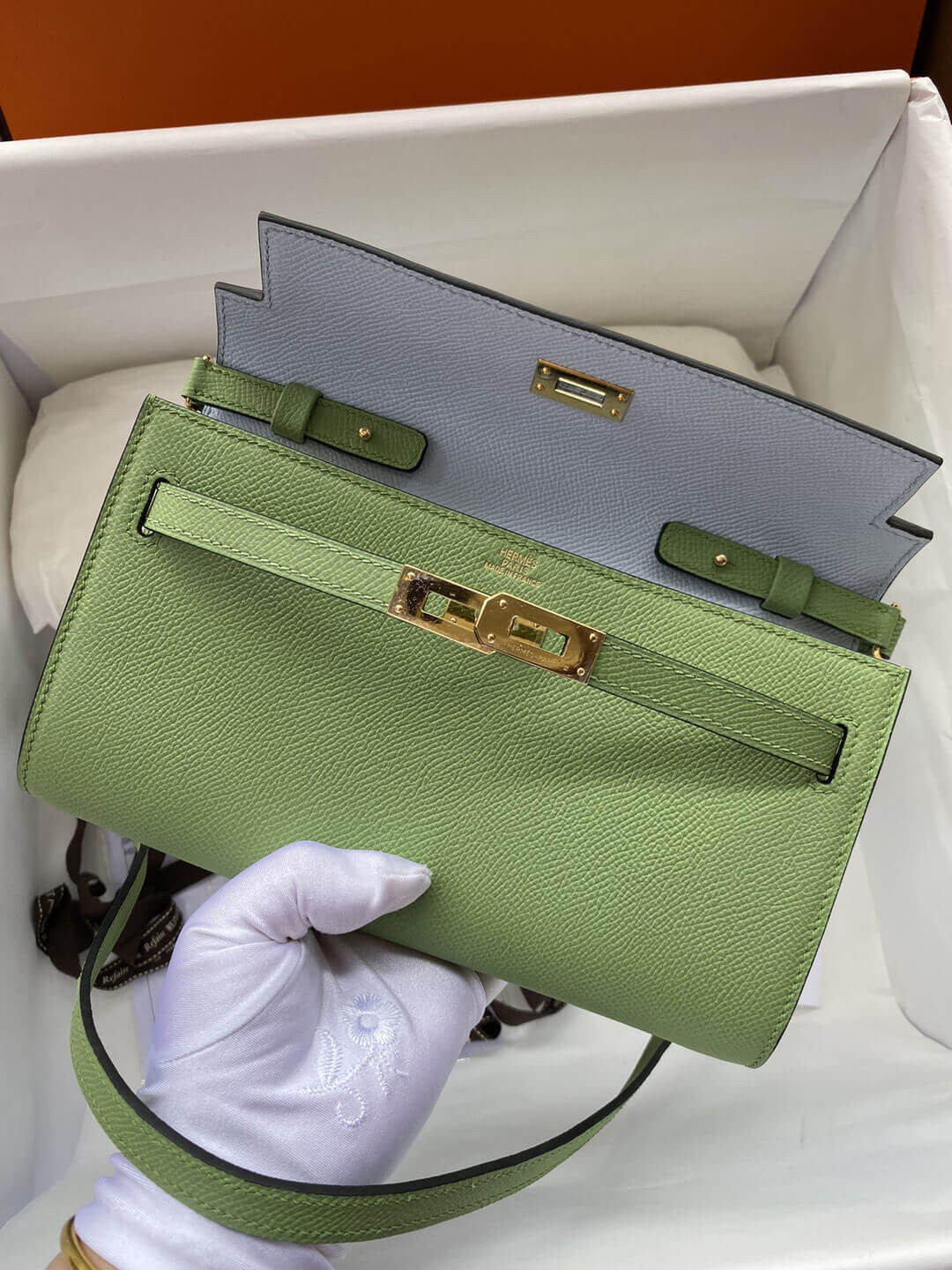 Hermes Kelly Wallet to Go Woc 499041 Green