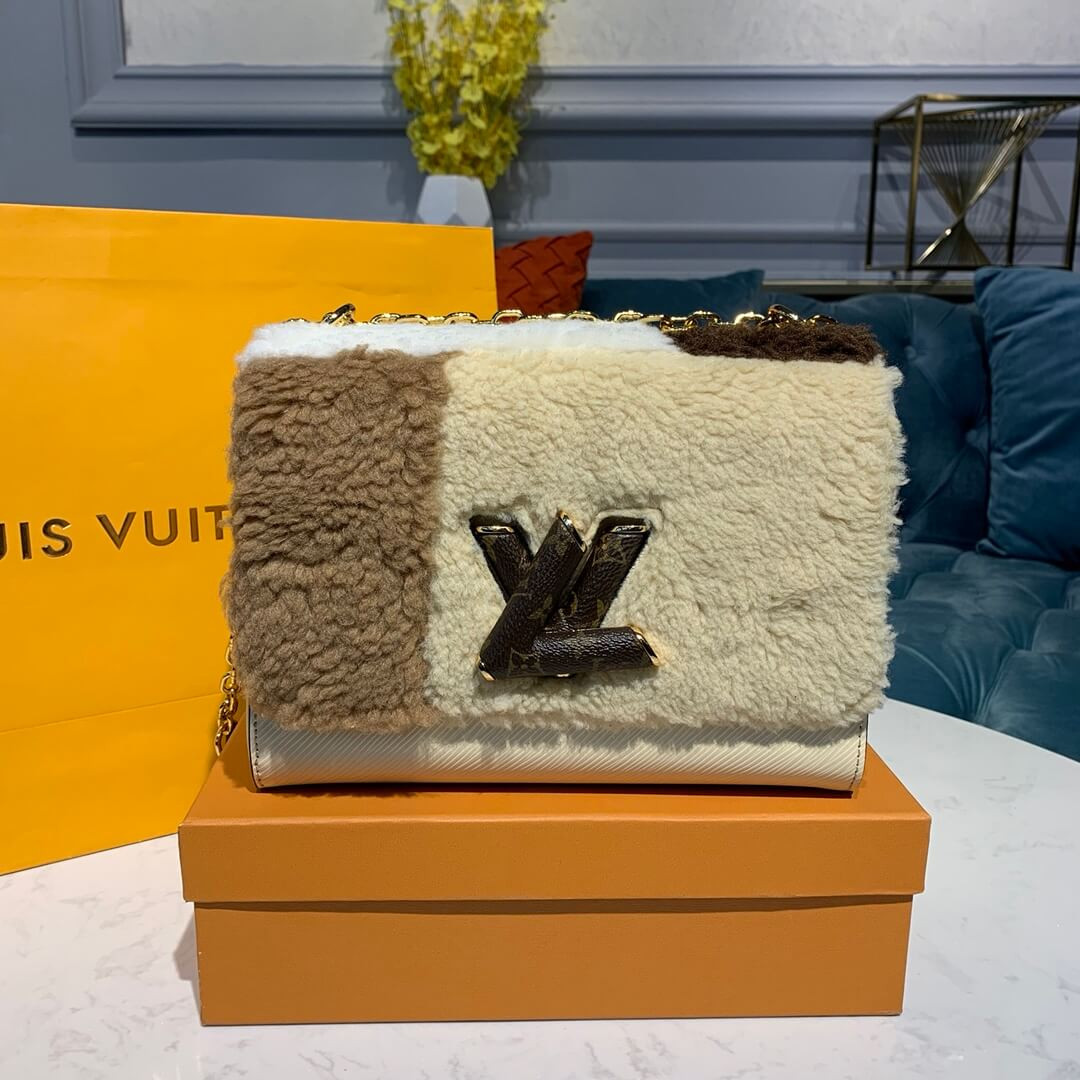 Louis Vuitton Shearling and Epi leather Twist MM M55450