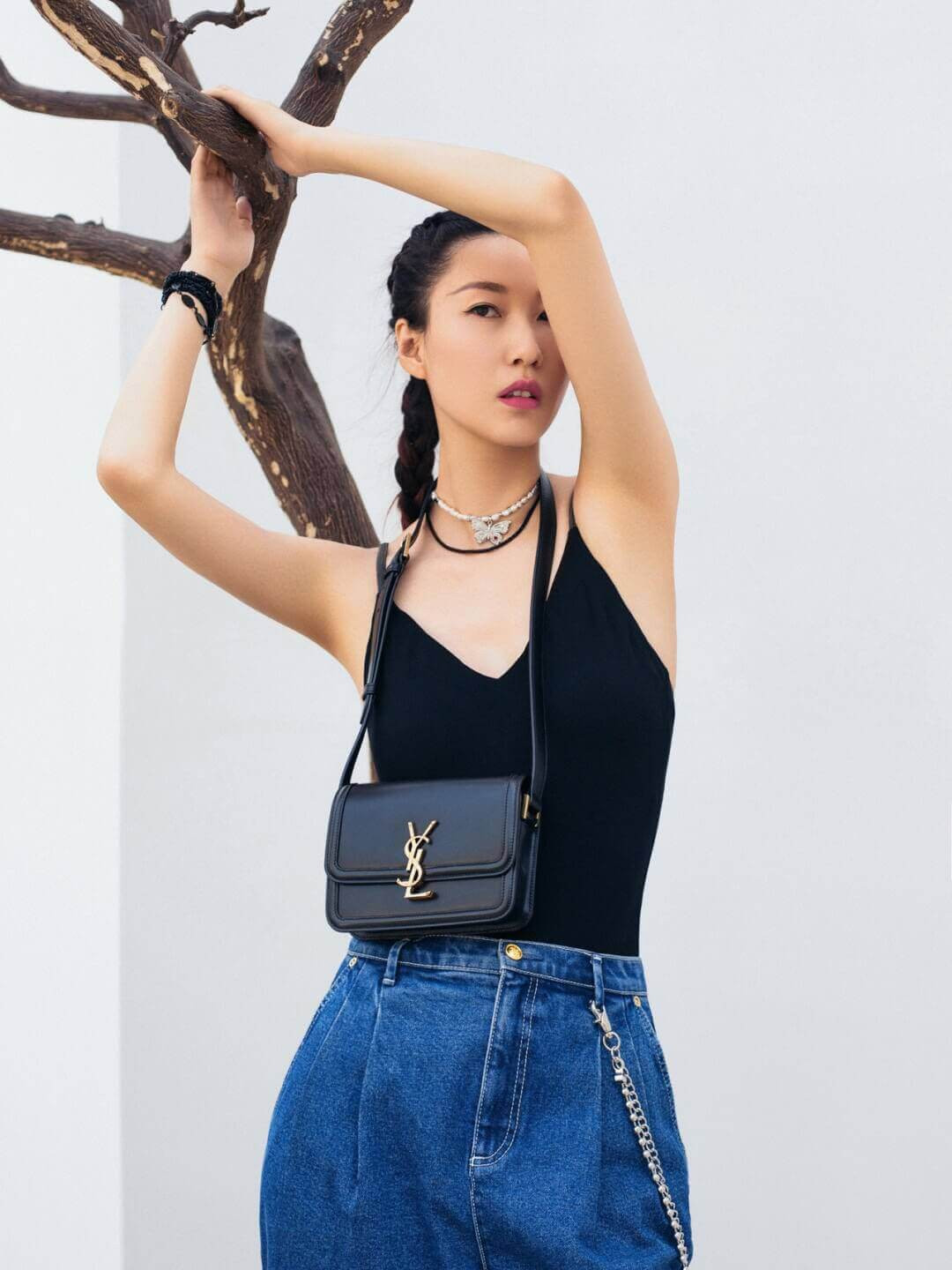 Saint Laurent YSL Solferino Small Satchel In Box Leather 634306