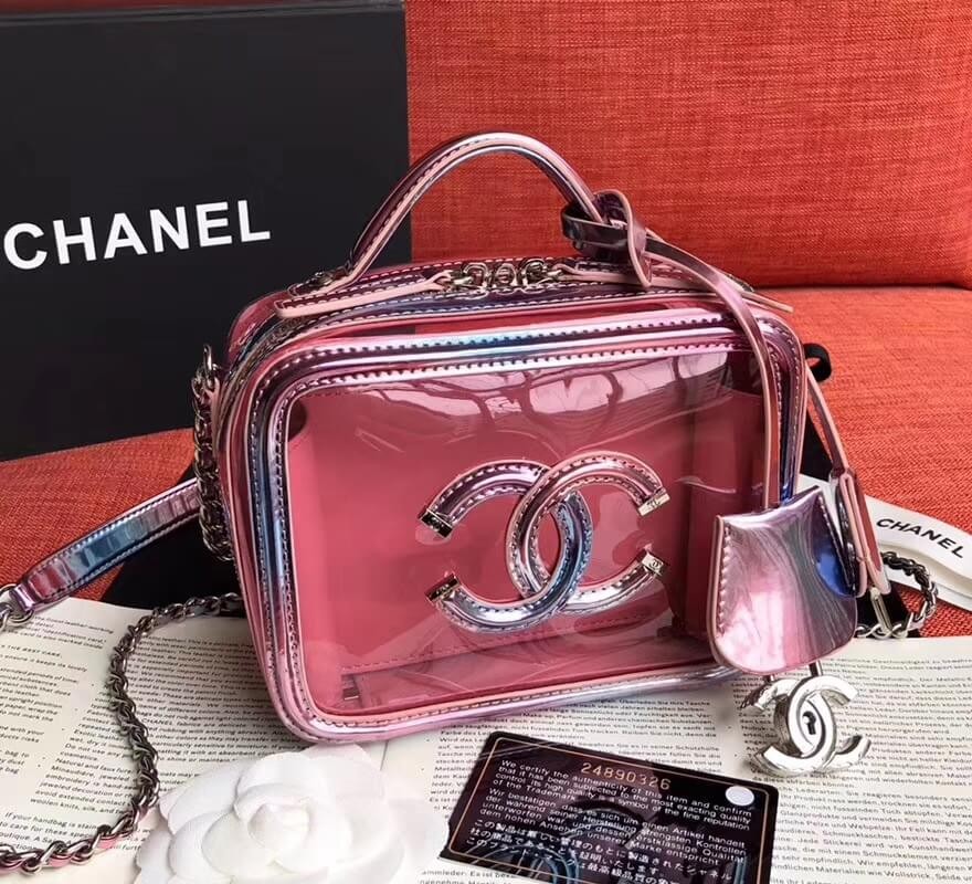 Chanel Vanity Case In Multicolour PVC A93343 Pink