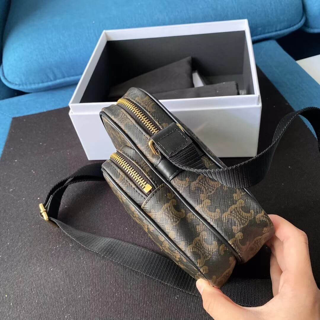 Celine Mini Pocket Messenger Bag In Triomphe Canvas 190832