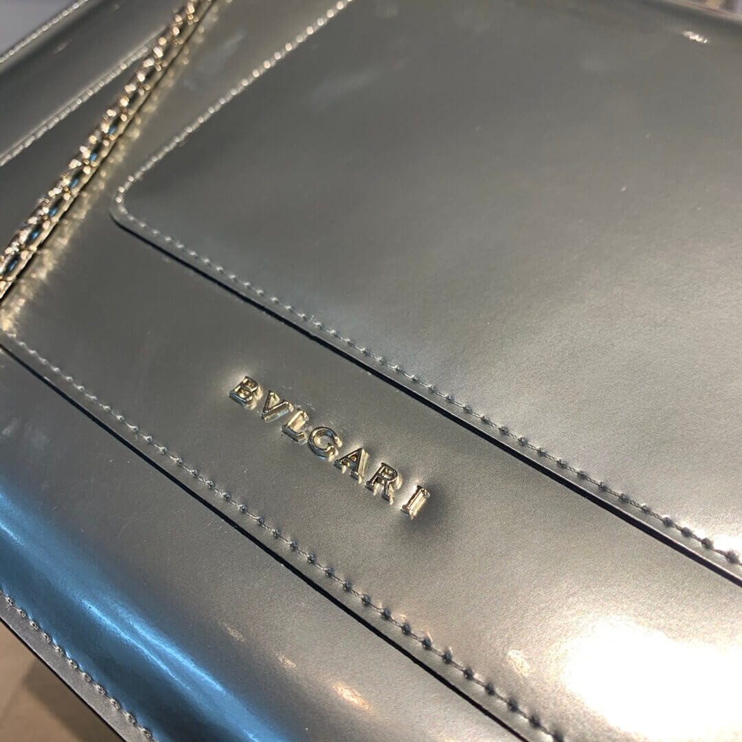 Bvlgari Serpenti Forever Shoulder Bag 28cm in Silver Brushed Metallic 35106
