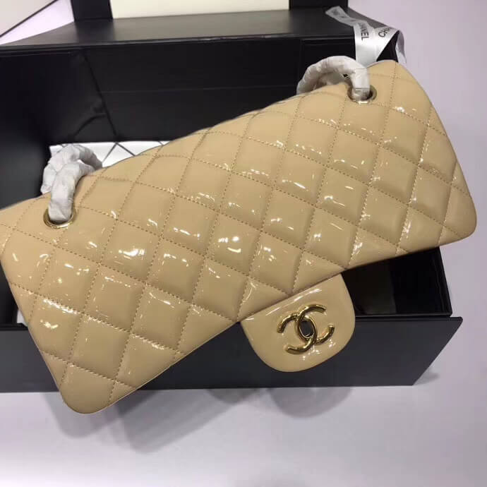 Chanel Pantent Leather 30cm Classic Flap Bag A1113