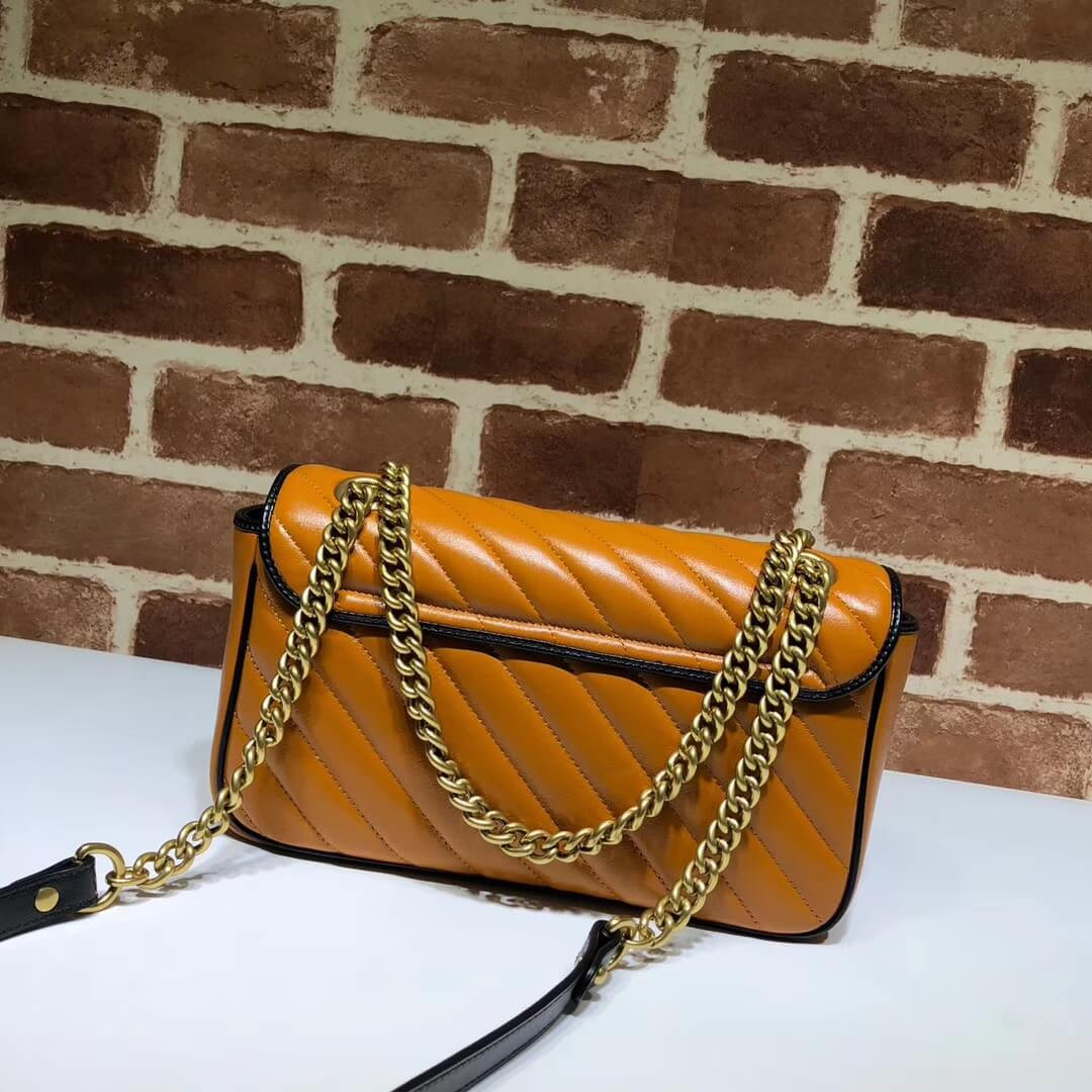 Gucci GG Marmont Small Shoulder Bag 443497 Cognac