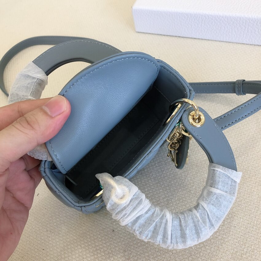 Christian Dior Micro Lady Dior Bag Cannage Lambskin S0856