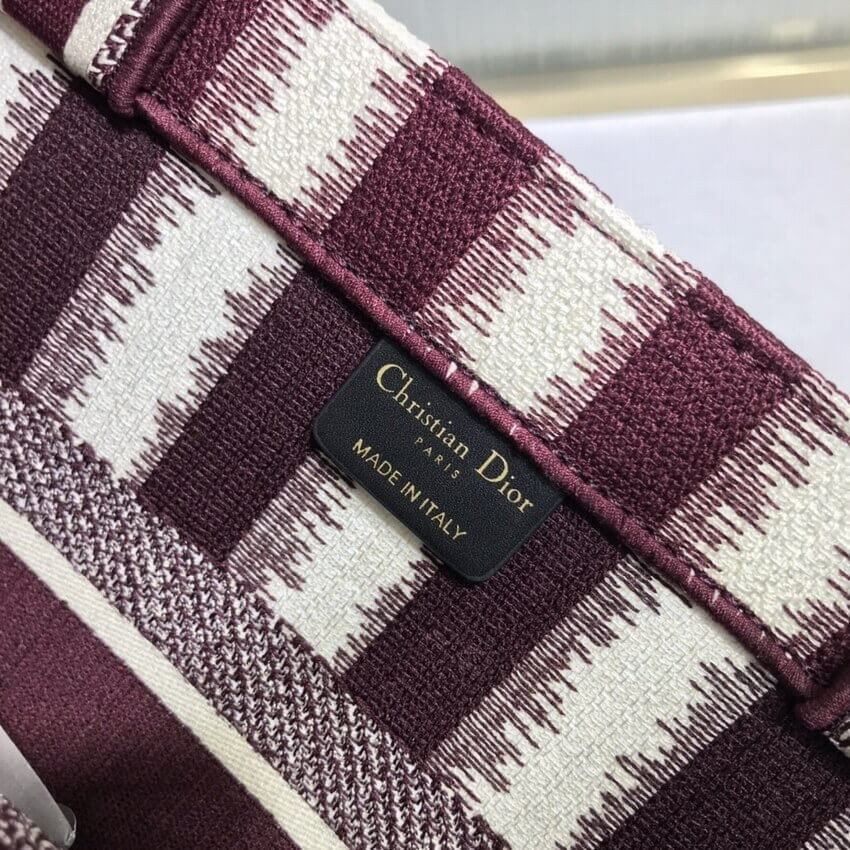 Dior Small Book Tote D-Stripes Embroidery M1296