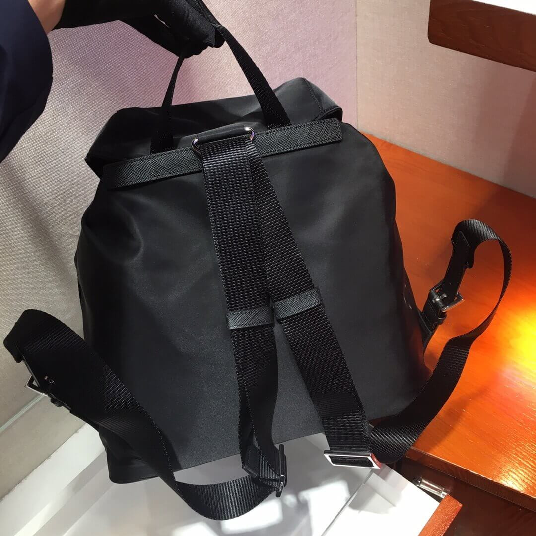 Prada Nylon and Saffiano Leather Backpack 1BZ005