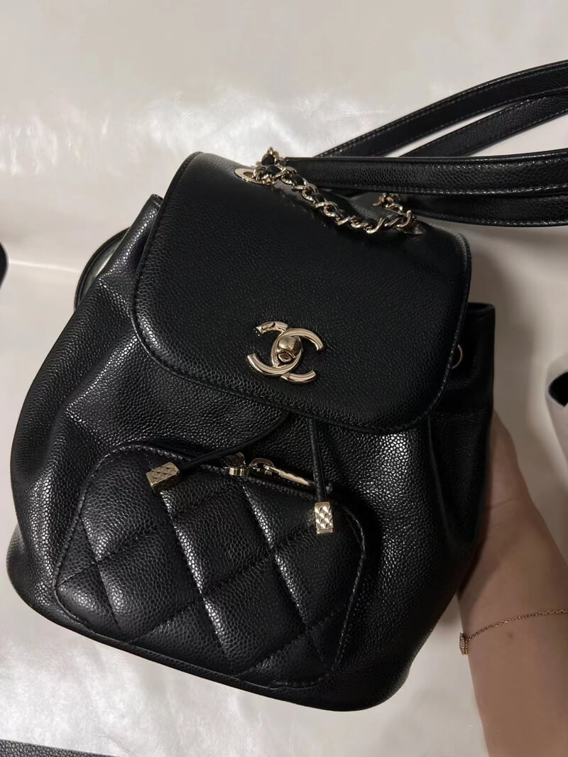 Chanel Business Affinity Mini Backpack in Black Caviar AS3530