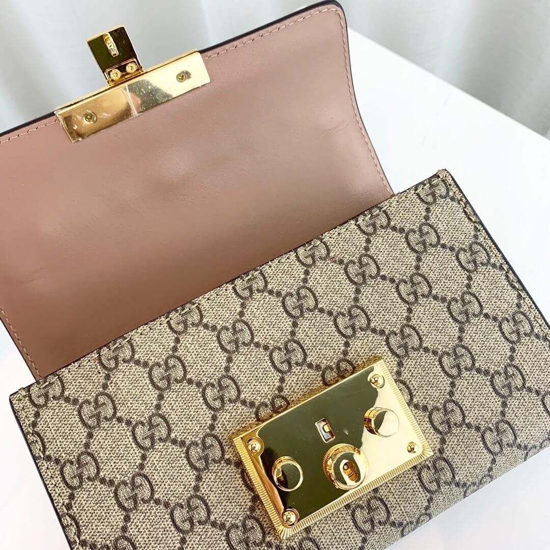 Gucci Padlock Studded GG Supreme Shoulder Bag 432182